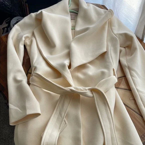 Cream Belted Coat - Picture 2 of 6